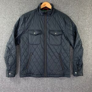 Untuckit Mane Jacket Men Medium Quilted Navy Blue Full Zip